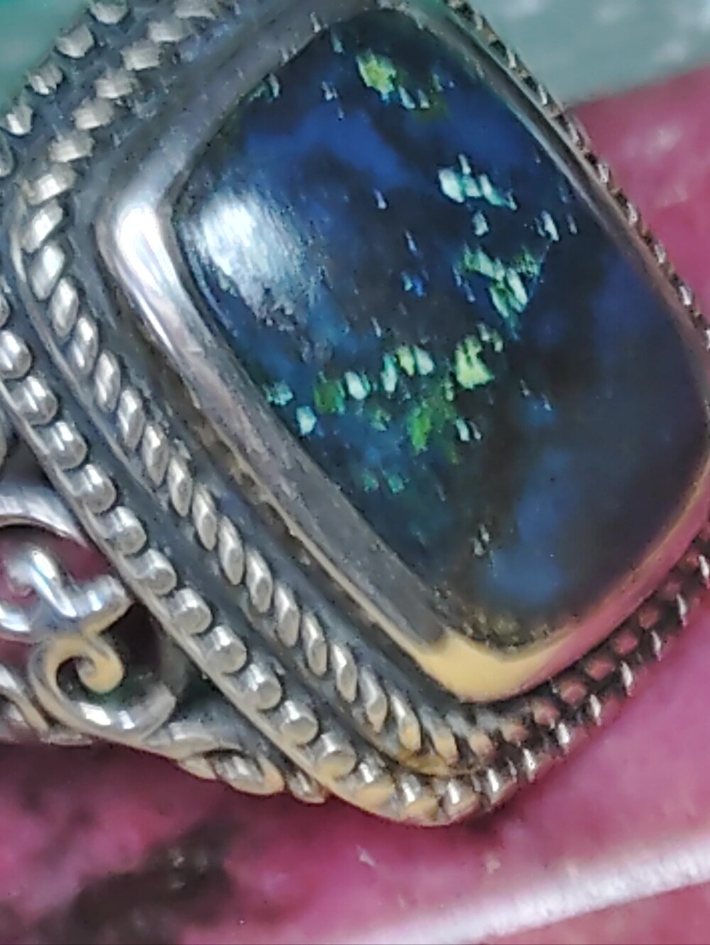 STRIKING SHATTUCKITE- 📌THICK SOLID STERLING SILVER RING. SIZE 6